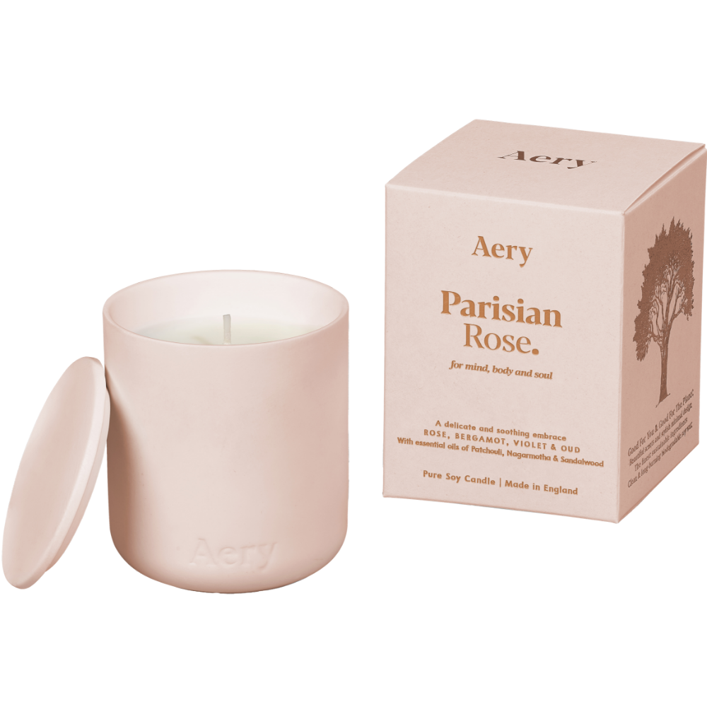 Aery Parisian Rose Scented Clay Jar Candle 280g