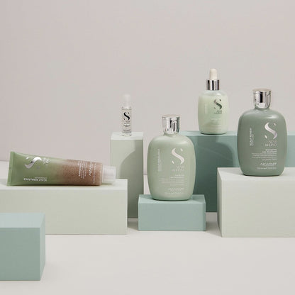 Alfaparf Milano Semi Di Lino Scalp Rebalance Purifying Low Shampoo 250ml & Exfoliating Scrub 150ml Twin