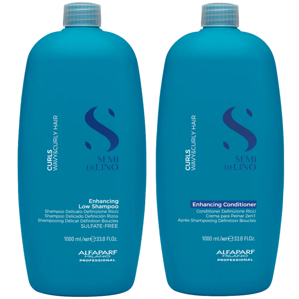 Alfaparf Milano Semi Di Lino Curls Enhancing Low Shampoo & Conditioner Twin 2 x 1000ml