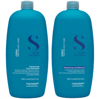 Alfaparf Milano Semi Di Lino Curls Enhancing Low Shampoo & Conditioner Twin 2 x 1000ml