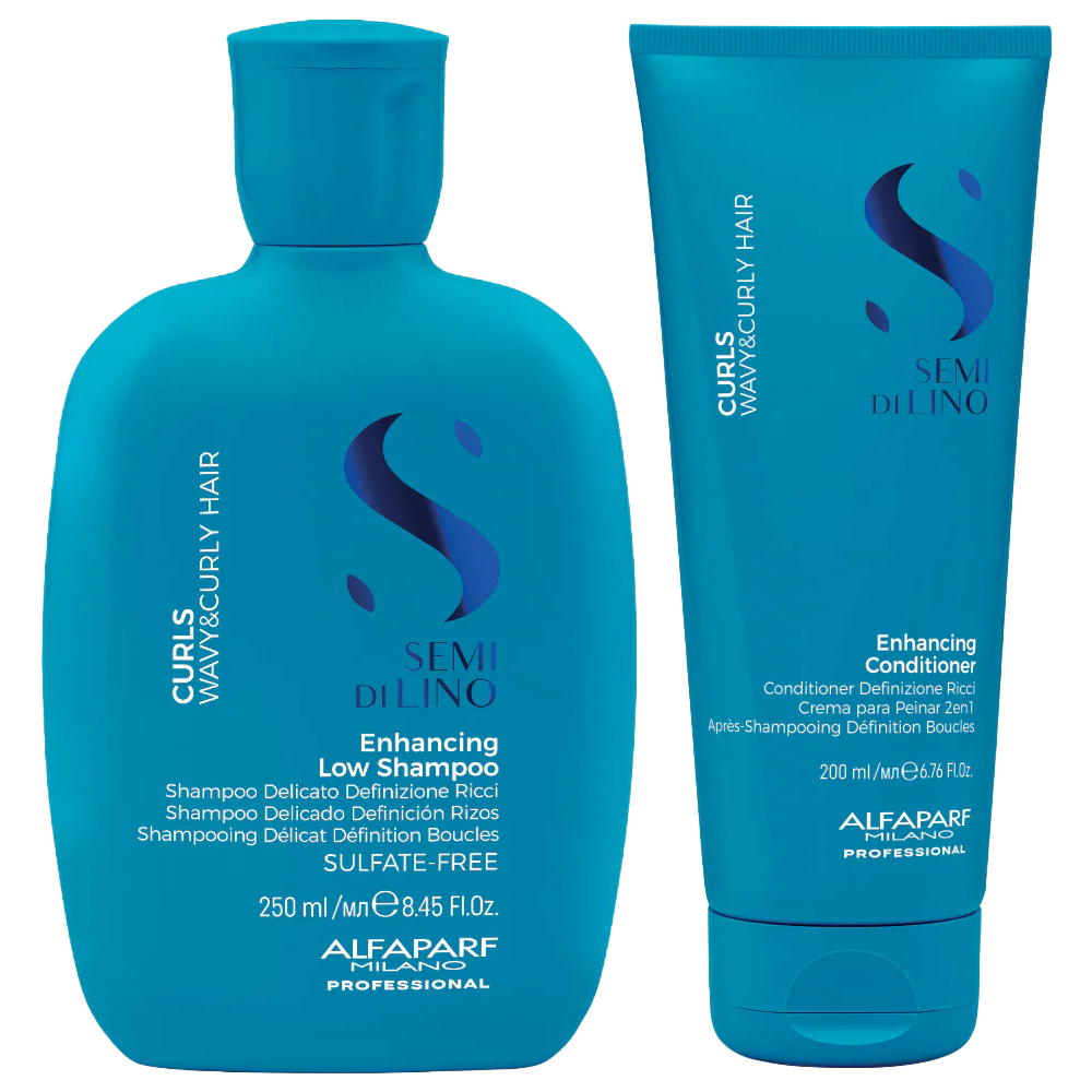 Alfaparf Milano Semi Di Lino Curls Enhancing Low Shampoo 250ml & Conditioner 200ml Twin