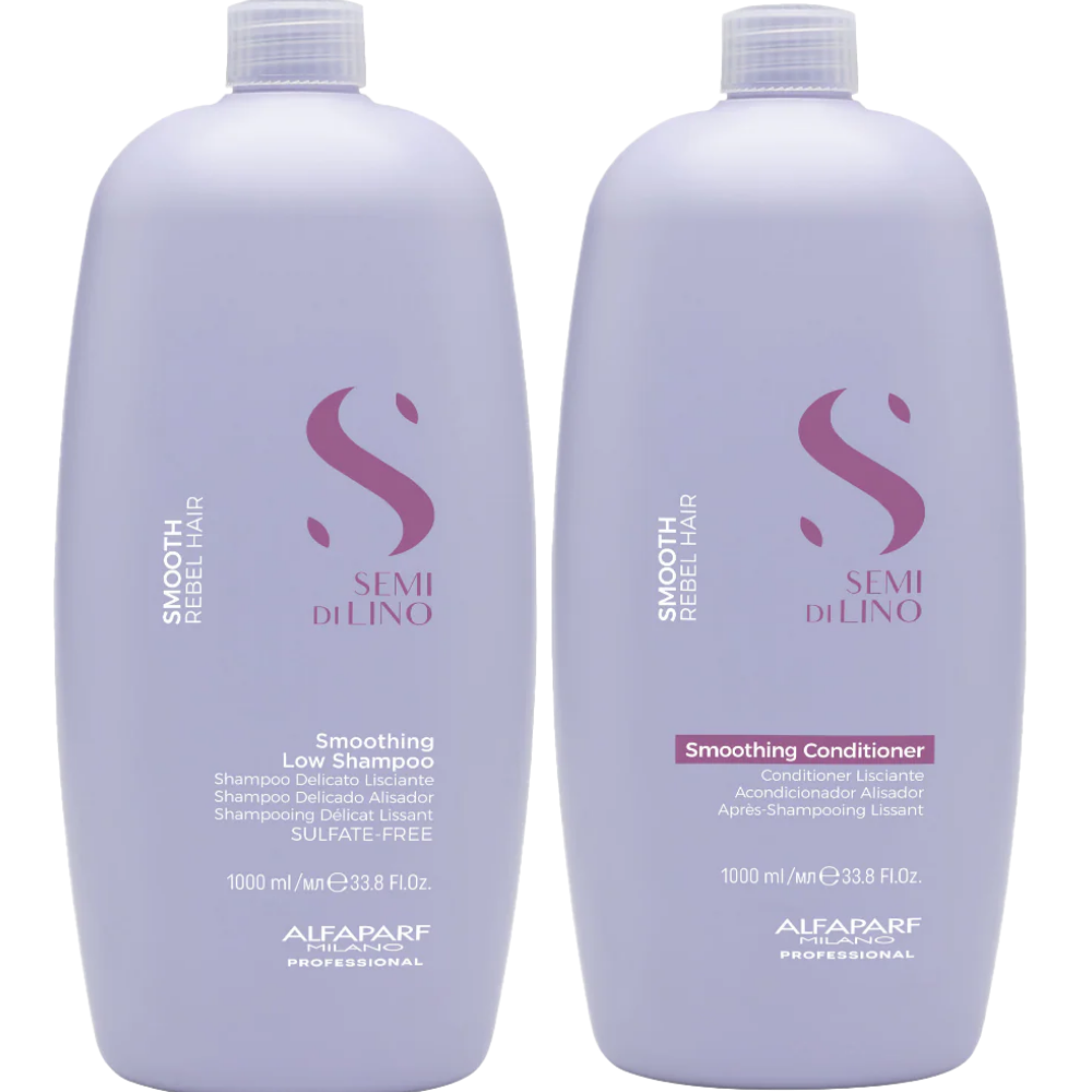 Alfaparf Milano Semi Di Lino Smoothing Low Shampoo & Conditioner Twin 2 x 1000ml