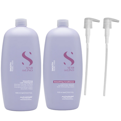 Alfaparf Milano Semi Di Lino Smoothing Low Shampoo & Conditioner Twin 2 x 1000ml
