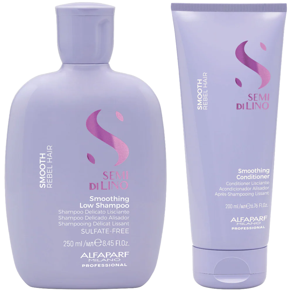 Alfaparf Milano Semi Di Lino Smoothing Low Shampoo 250ml & Conditioner 200ml Twin
