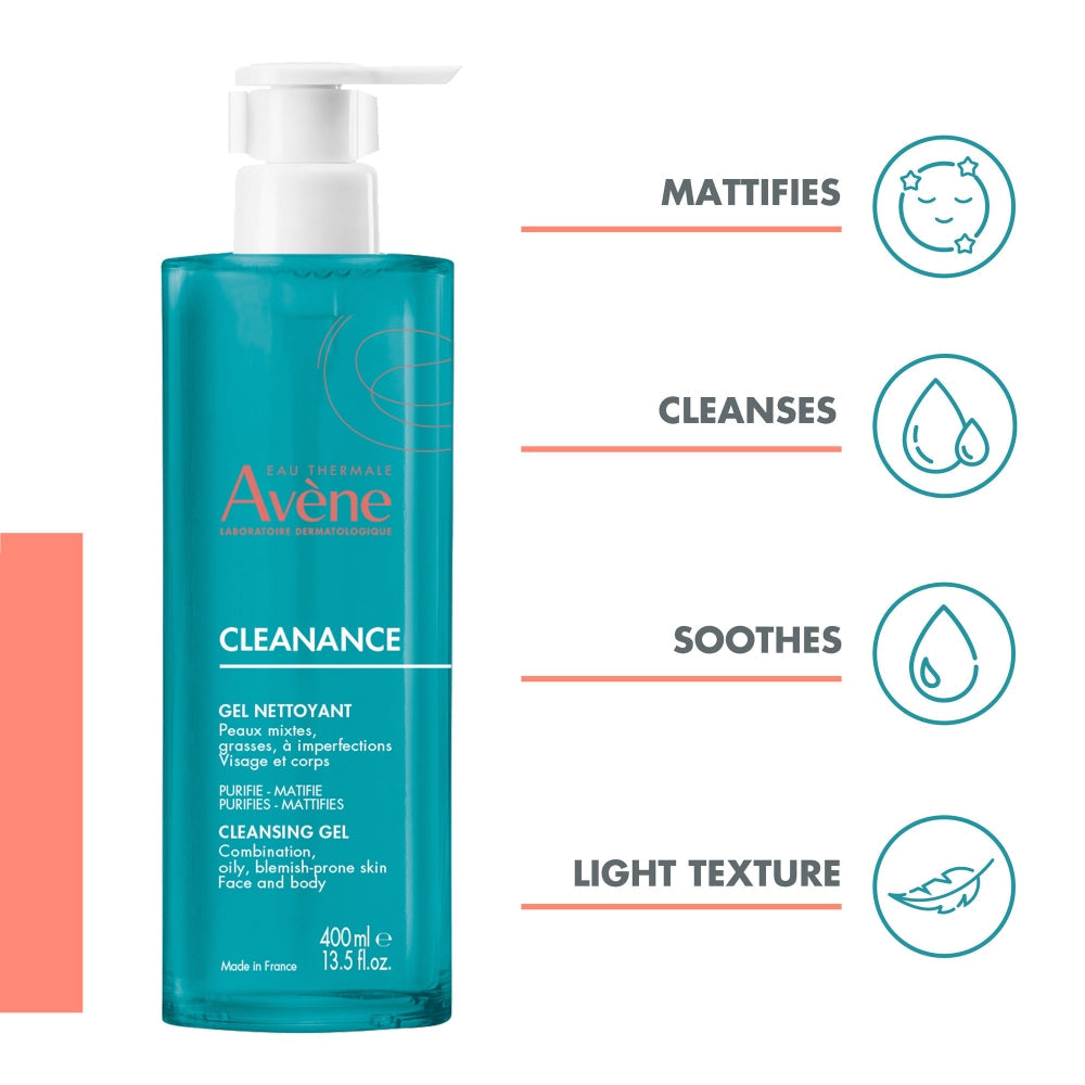 Avene Cleanance Cleansing Gel Cleanser 400ml
