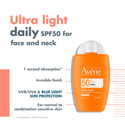 Avene Ultra Fluid Invisible Face Sunscreen SPF50 50ml