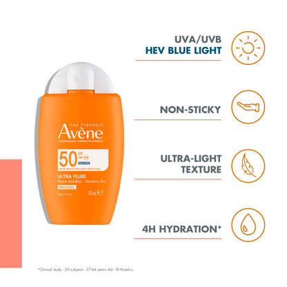 Avene Ultra Fluid Invisible Face Sunscreen SPF50 50ml