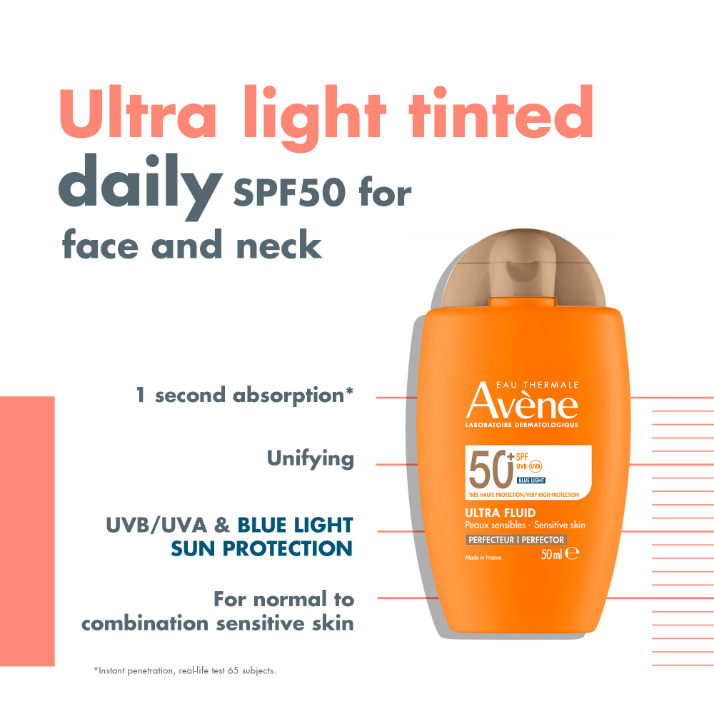 Avene Ultra Fluid Tinted Perfector Face Sunscreen SPF50+ 50ml