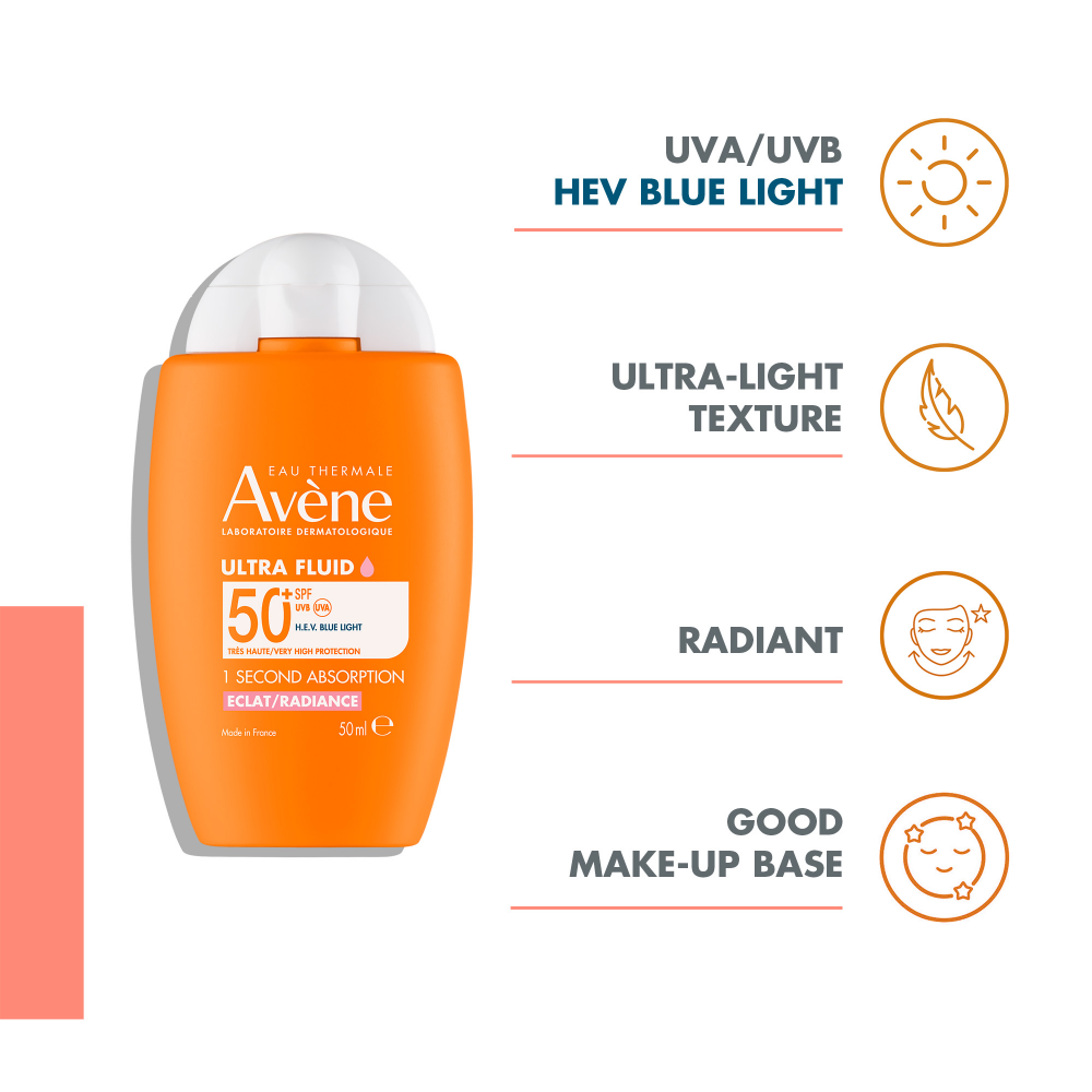 Avene Ultra Fluid Radiance Face Sunscreen SPF50+ 50ml