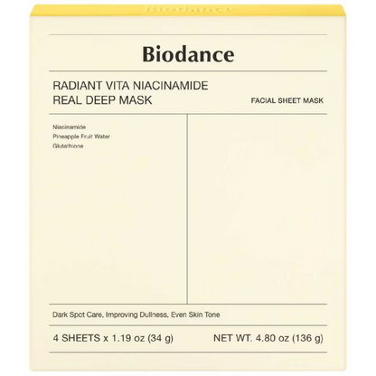 Biodance Radiant Vita Niacinamide Real Deep Mask 4 x 34g
