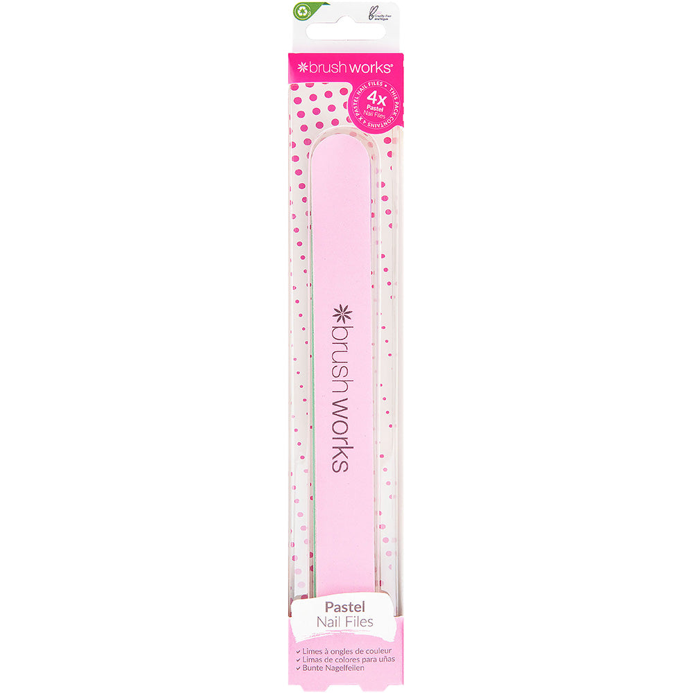 Brushworks Pastel Colour Nail Files Pack of 4