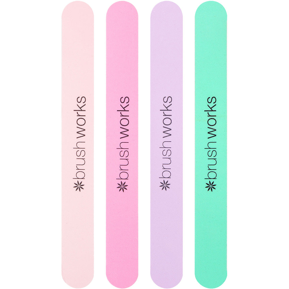 Brushworks Pastel Colour Nail Files Pack of 4