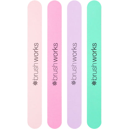Brushworks Pastel Colour Nail Files Pack of 4