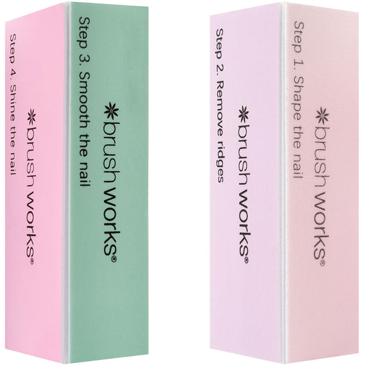 Brushworks Pastel Nail Buffing Blocks Pack of 2