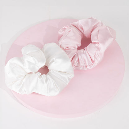 Brushworks Large Cloud Scrunchies Pink & White Pack of 2