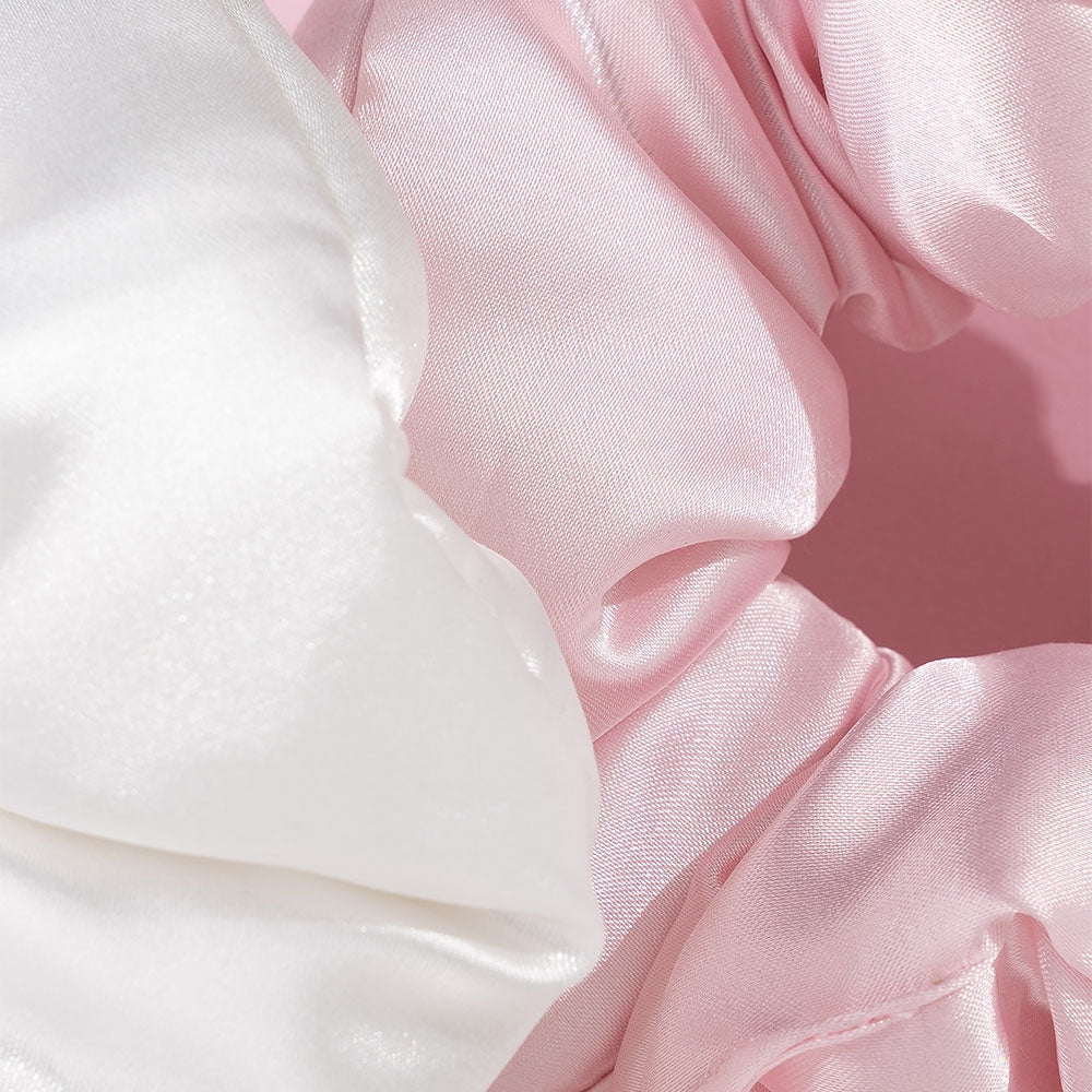 Brushworks Large Cloud Scrunchies Pink & White Pack of 2
