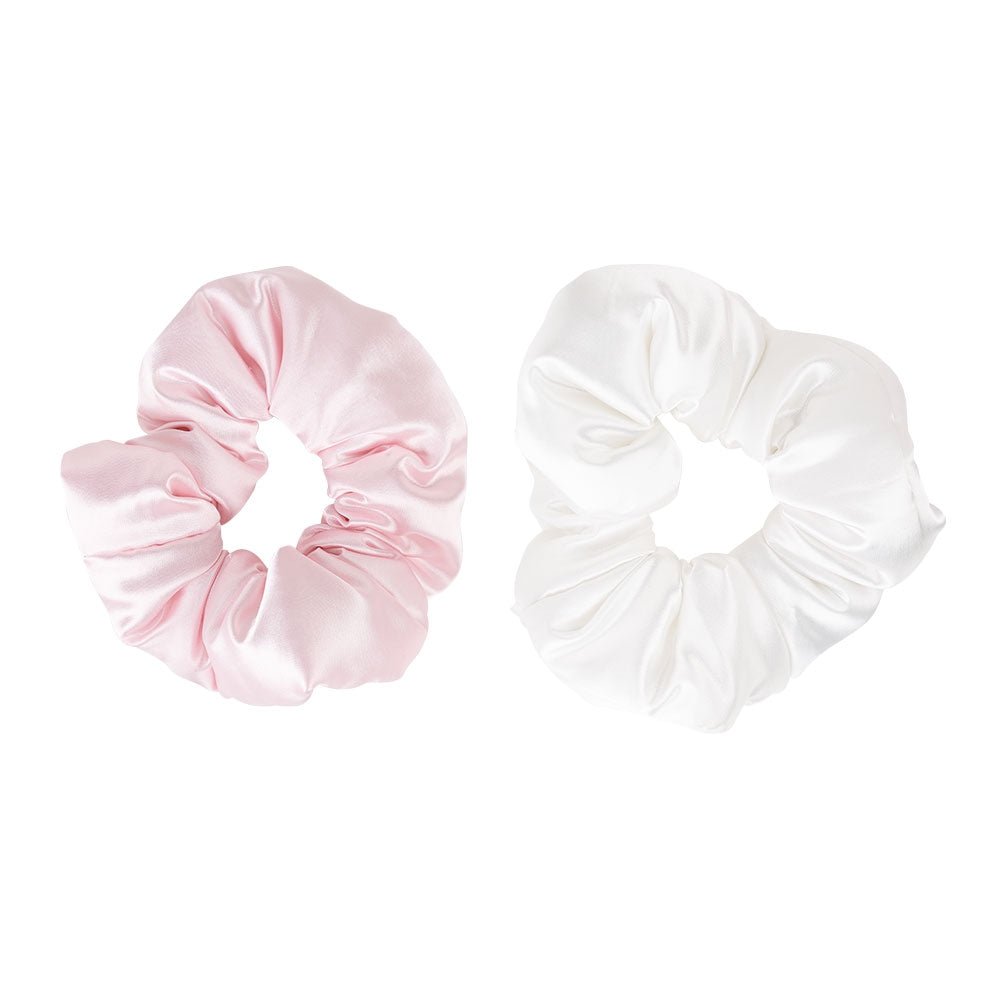 Brushworks Large Cloud Scrunchies Pink & White Pack of 2