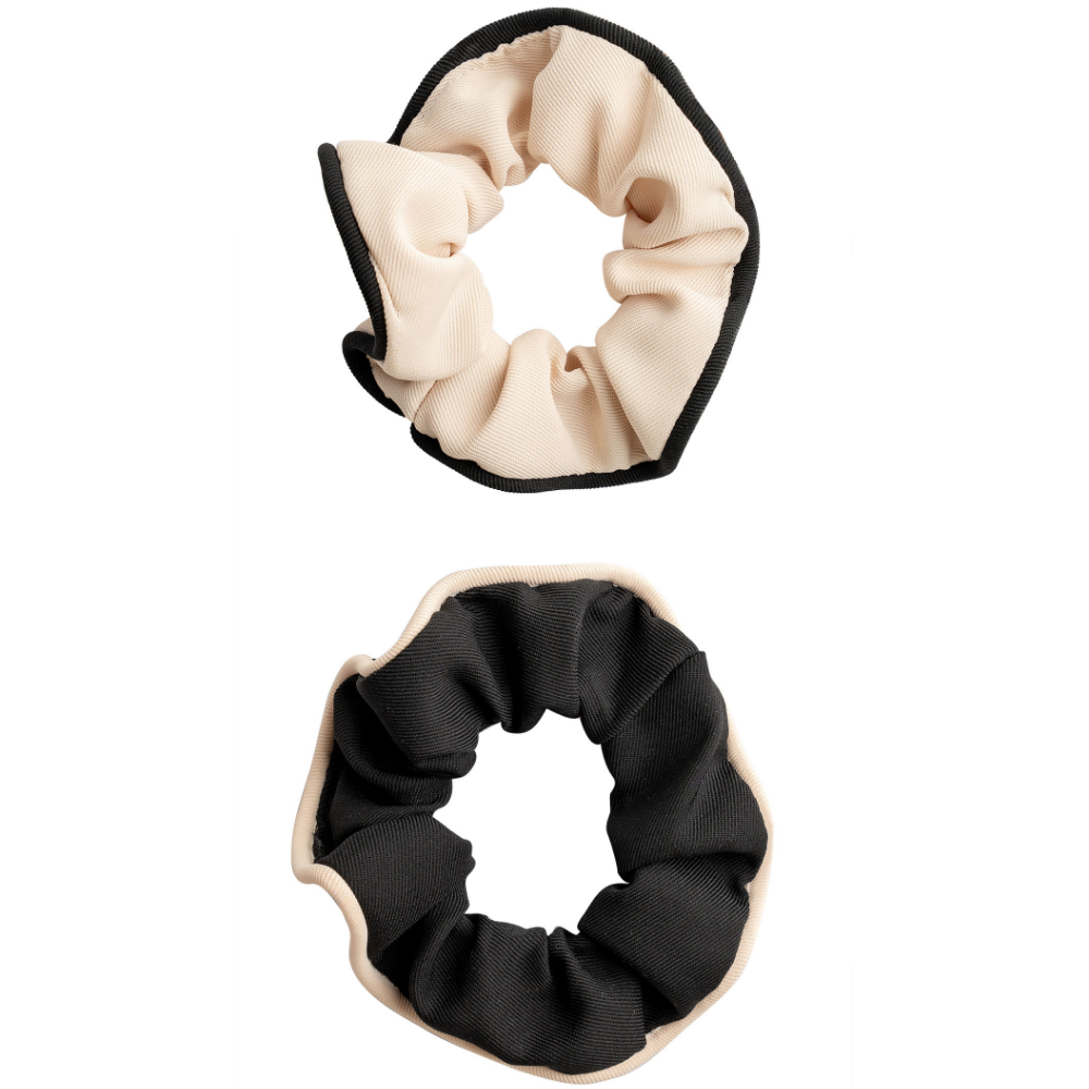 Brushworks Black & White Contrast Scrunchies Pack of 2