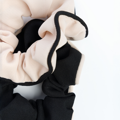 Brushworks Black & White Contrast Scrunchies Pack of 2