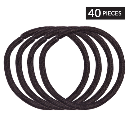 Brushworks Classic Black Hairbands Pack of 40