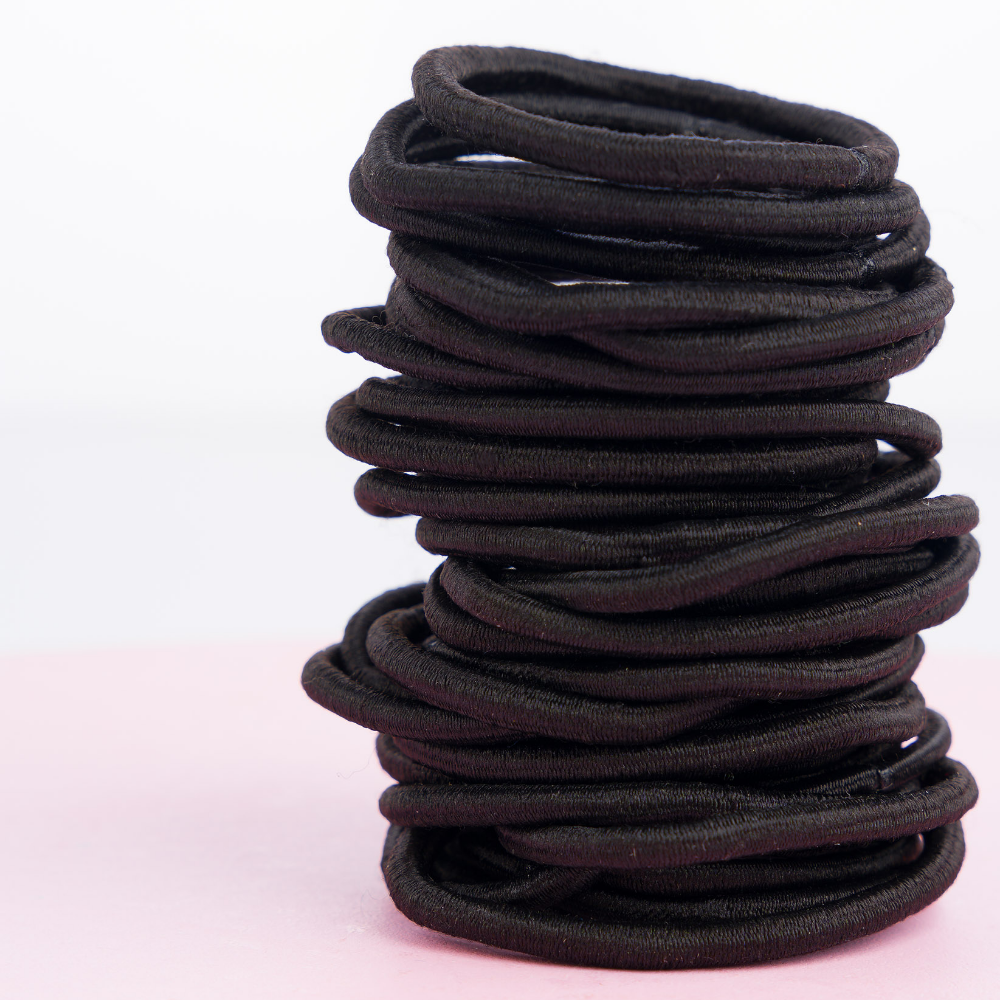 Brushworks Classic Black Hairbands Pack of 40