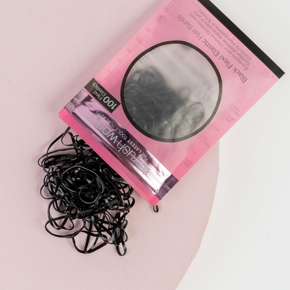 Brushworks Black Flexi Hair Bands x100