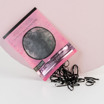 Brushworks Black Flexi Hair Bands x100