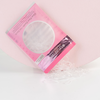 Brushworks Clear Flexi Elastic Hair Bands x100