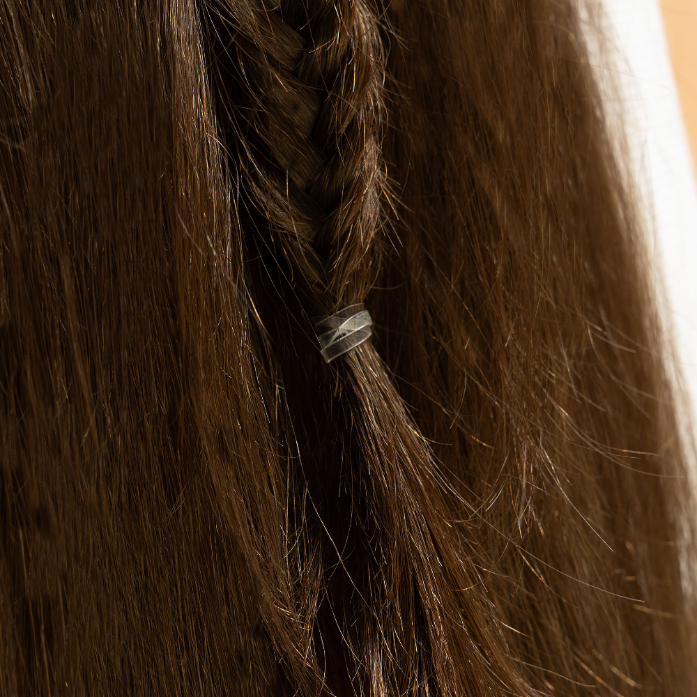 Brushworks Clear Flexi Elastic Hair Bands x100