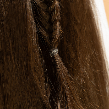 Brushworks Clear Flexi Elastic Hair Bands x100