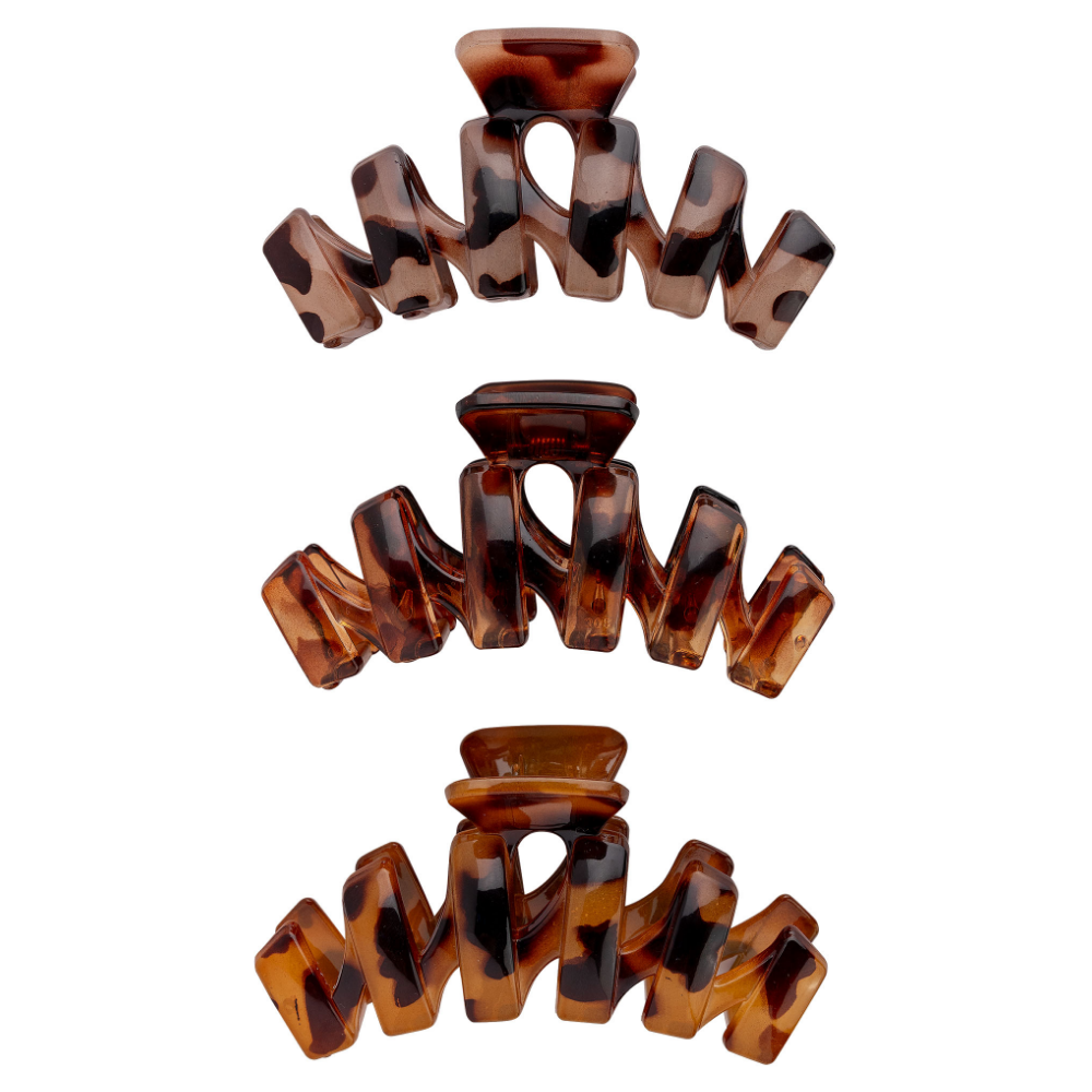 Brushworks Tortoiseshell Claw Clips Pack of 3
