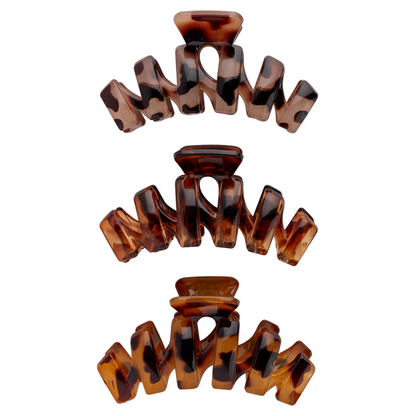 Brushworks Tortoiseshell Claw Clips Pack of 3