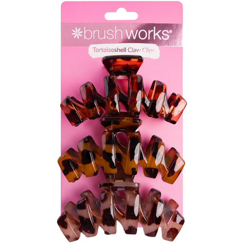 Brushworks Tortoiseshell Claw Clips Pack of 3