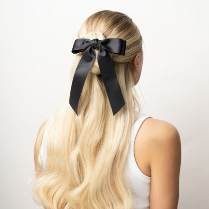 Brushworks Red & Black Satin Hair Bow Duo