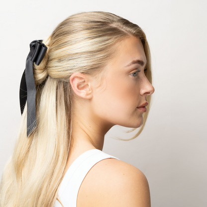 Brushworks Red & Black Satin Hair Bow Duo