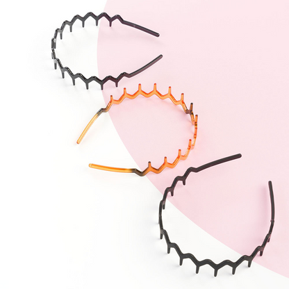 Brushworks Assorted Zig Zag Headbands Pack of 3