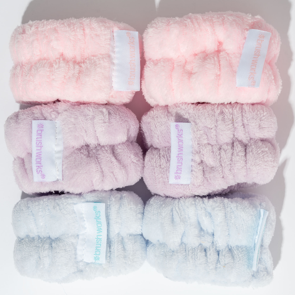 Brushworks Assorted Pastel Wrist Wash Bands 3 Pairs