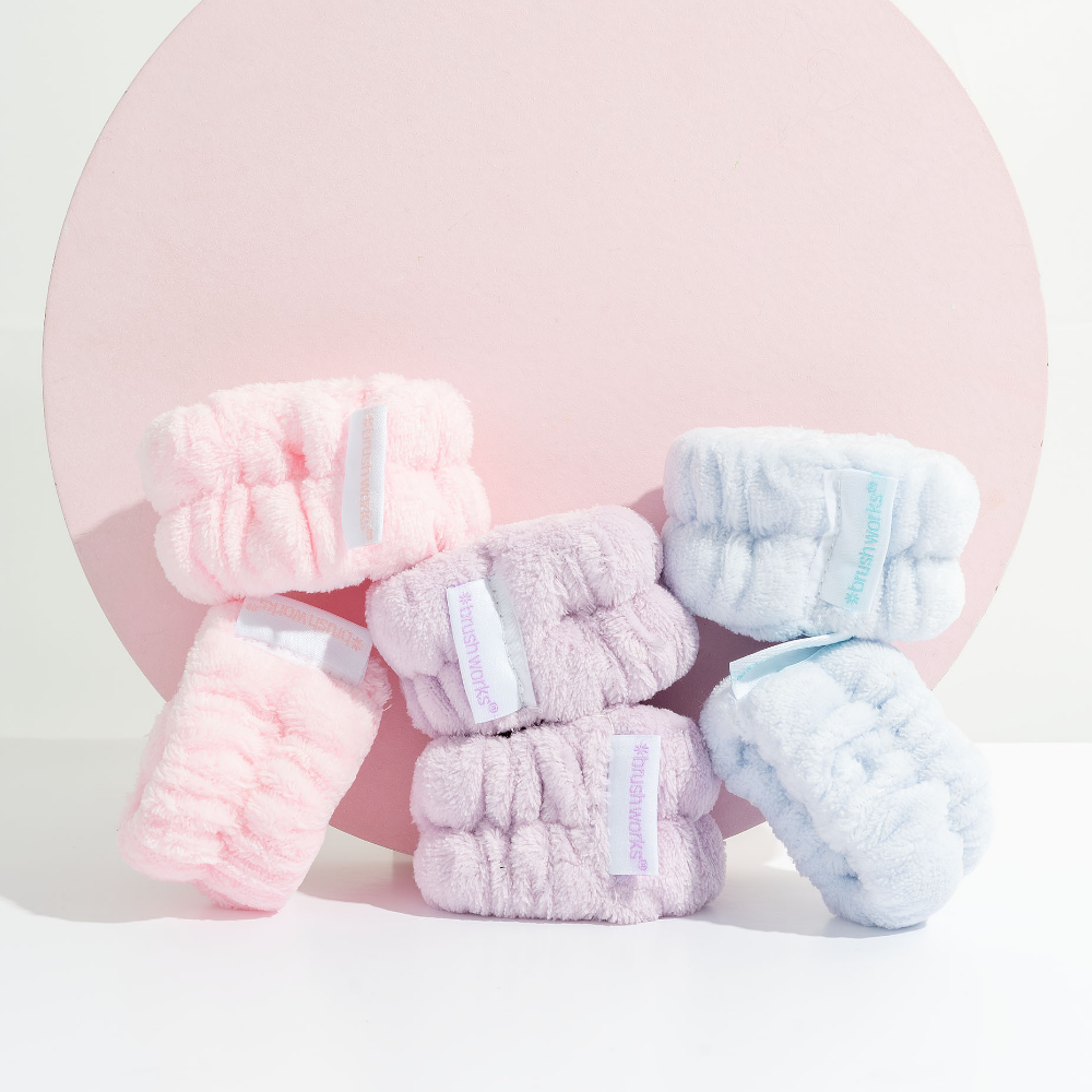 Brushworks Assorted Pastel Wrist Wash Bands 3 Pairs