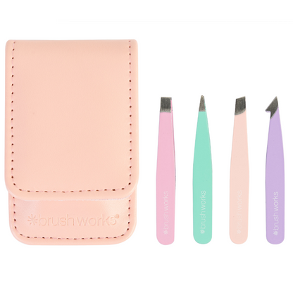Brushworks Travel Tweezer Set Pastels