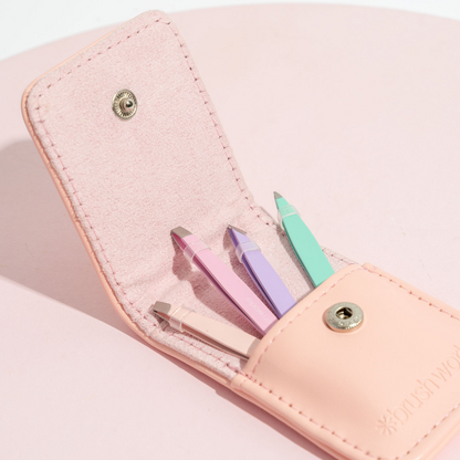 Brushworks Travel Tweezer Set Pastels