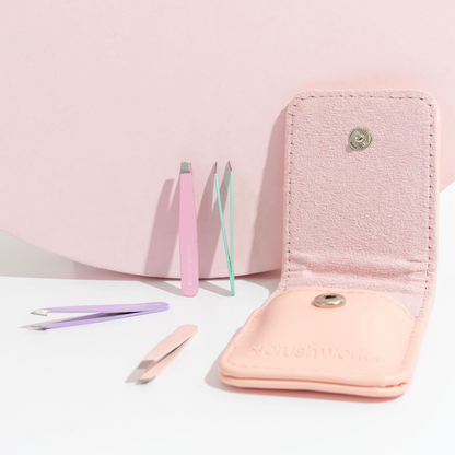 Brushworks Travel Tweezer Set Pastels