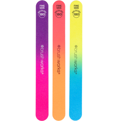 Brushworks Neon Nail Files Pack of 3
