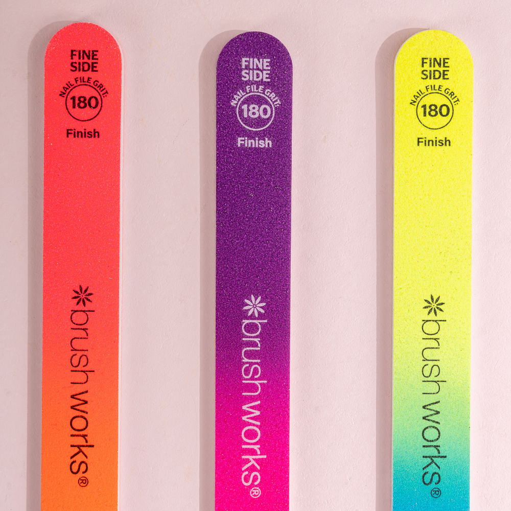 Brushworks Neon Nail Files Pack of 3