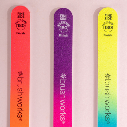 Brushworks Neon Nail Files Pack of 3