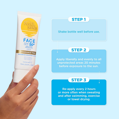 Bondi Sands Tinted Hydrating Face Sunscreen Lotion Fragrance-Free SPF50+ 75ml