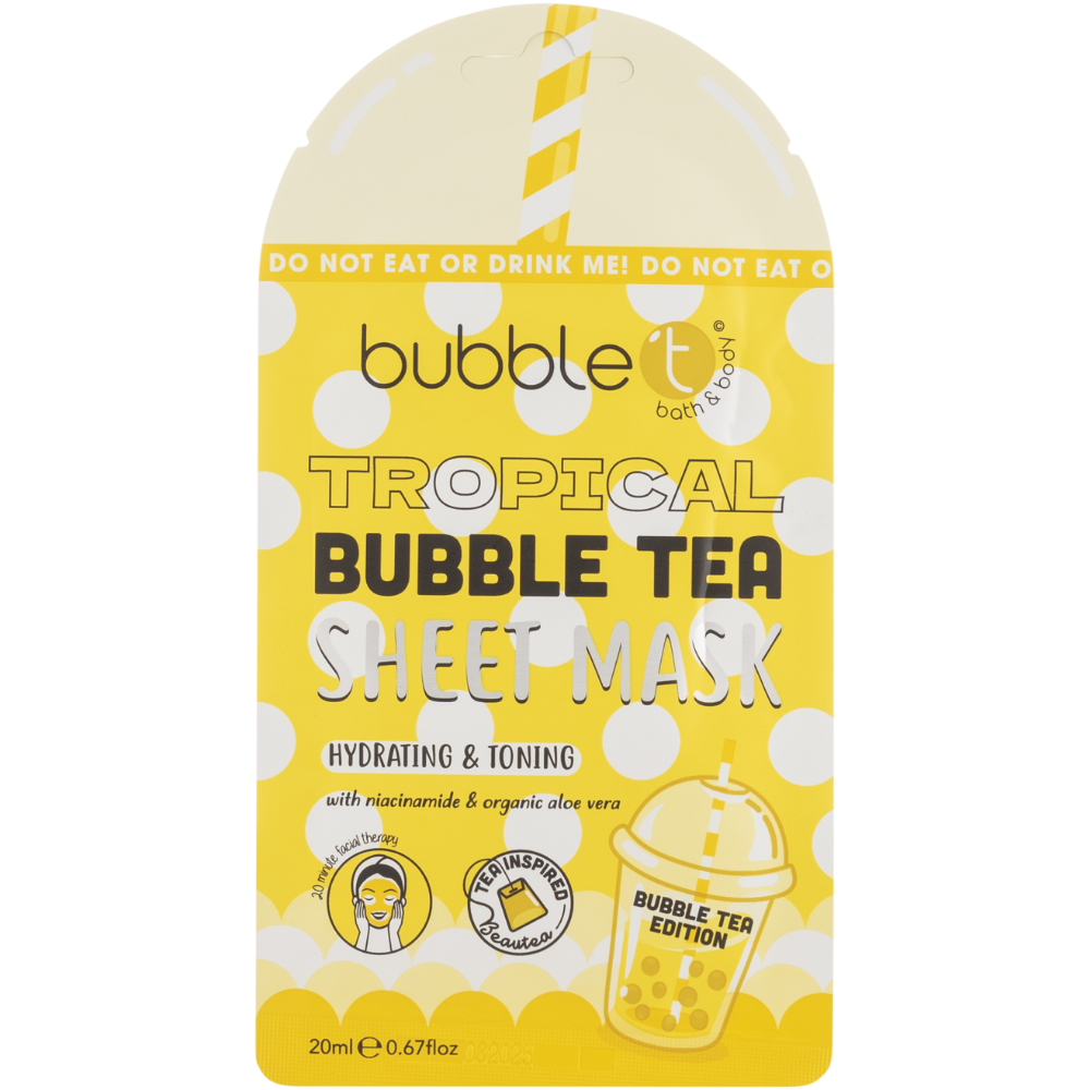 Bubble T Cosmetics Hydrating Sheet Mask Tropical 20ml