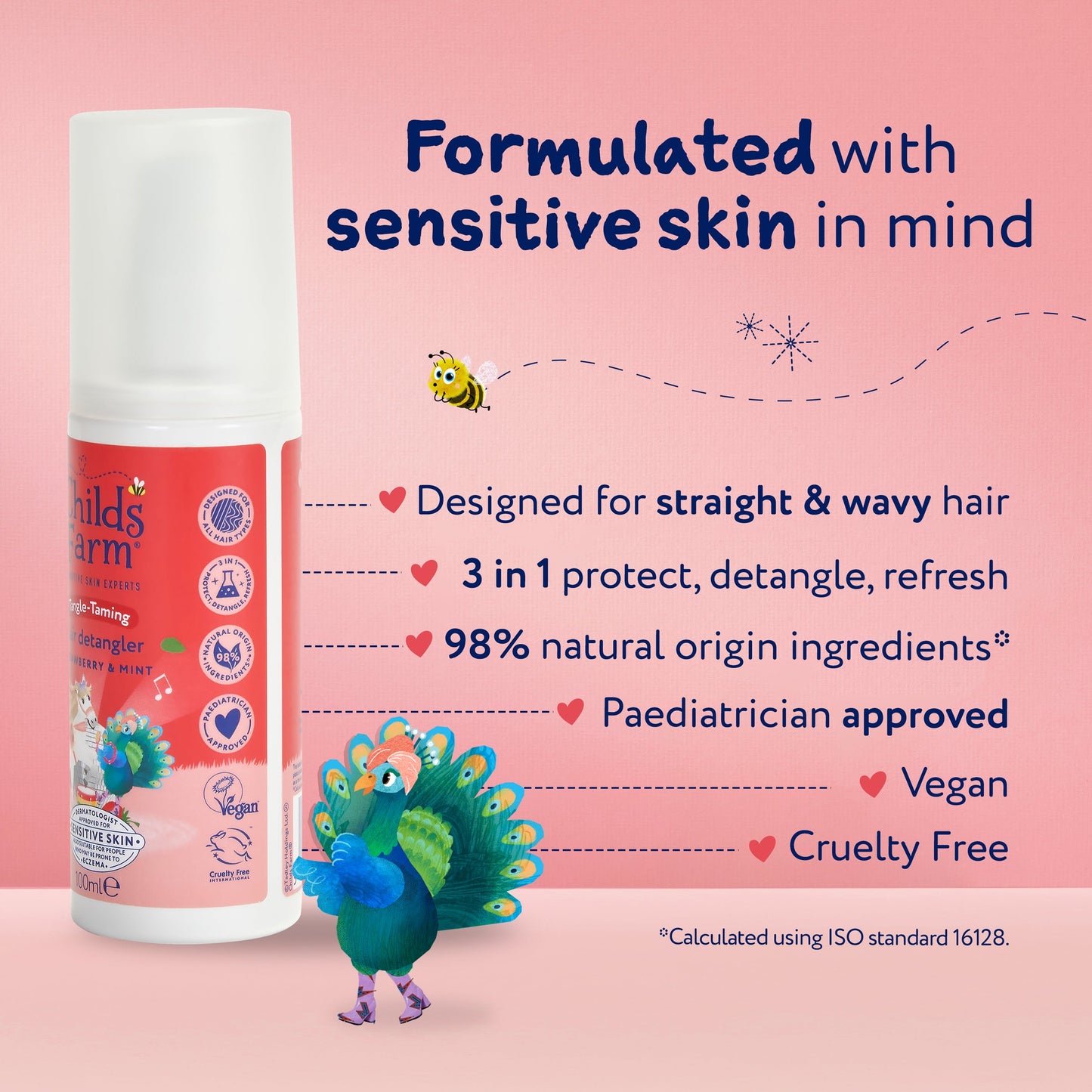 Childs Farm 3-In-1 Tangle Taming Hair Detangler Strawberry & Mint 100ml