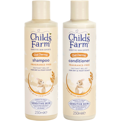 Childs Farm Fragrance-Free Oat Derma Shampoo & Conditioner Twin 2 x 250ml