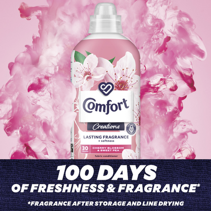 Comfort Creations Cherry Blossom & Sweet Pea Fabric Conditioner 30 Washes 900ml