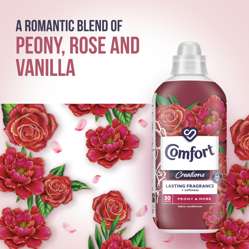 Comfort Creations Peony & Rose Fabric Conditioner 30 Washes 900ml